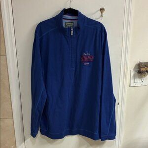 Tommy Bahama Blue Zip Up NY Giants Football Sweater Sz LT